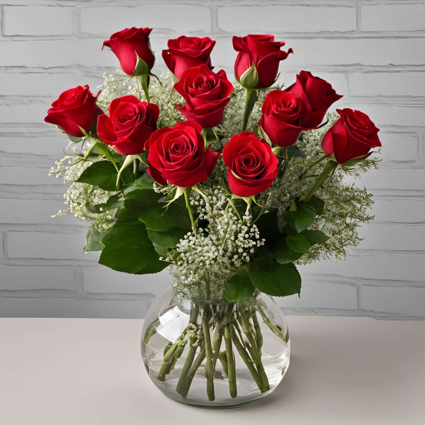 One Dozen Rose Arrangement Valentines