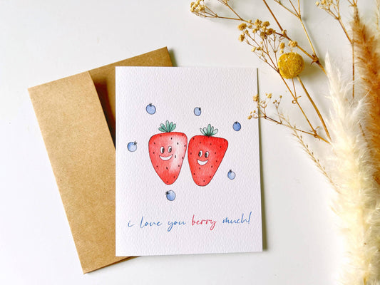 Berries Pun Watercolor Greeting Card