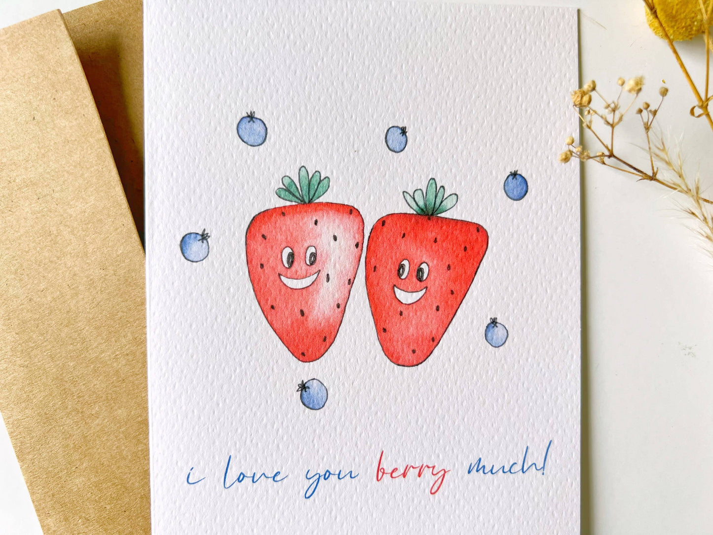 Berries Pun Watercolor Greeting Card