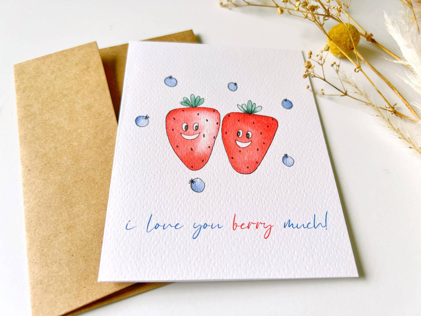 Berries Pun Watercolor Greeting Card