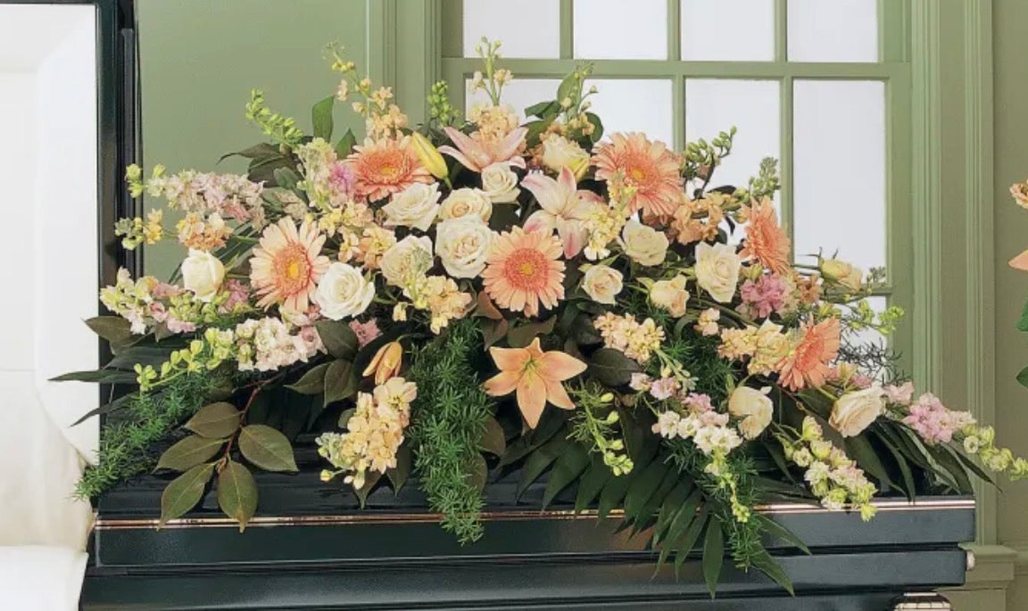 Perfectly Peach - Casket Spray