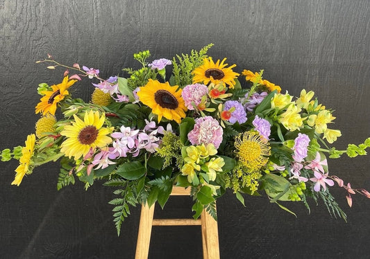 Sunflower Remembrance Casket Spray