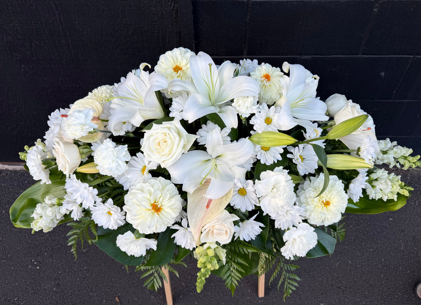 Clouds of White - Casket Spray