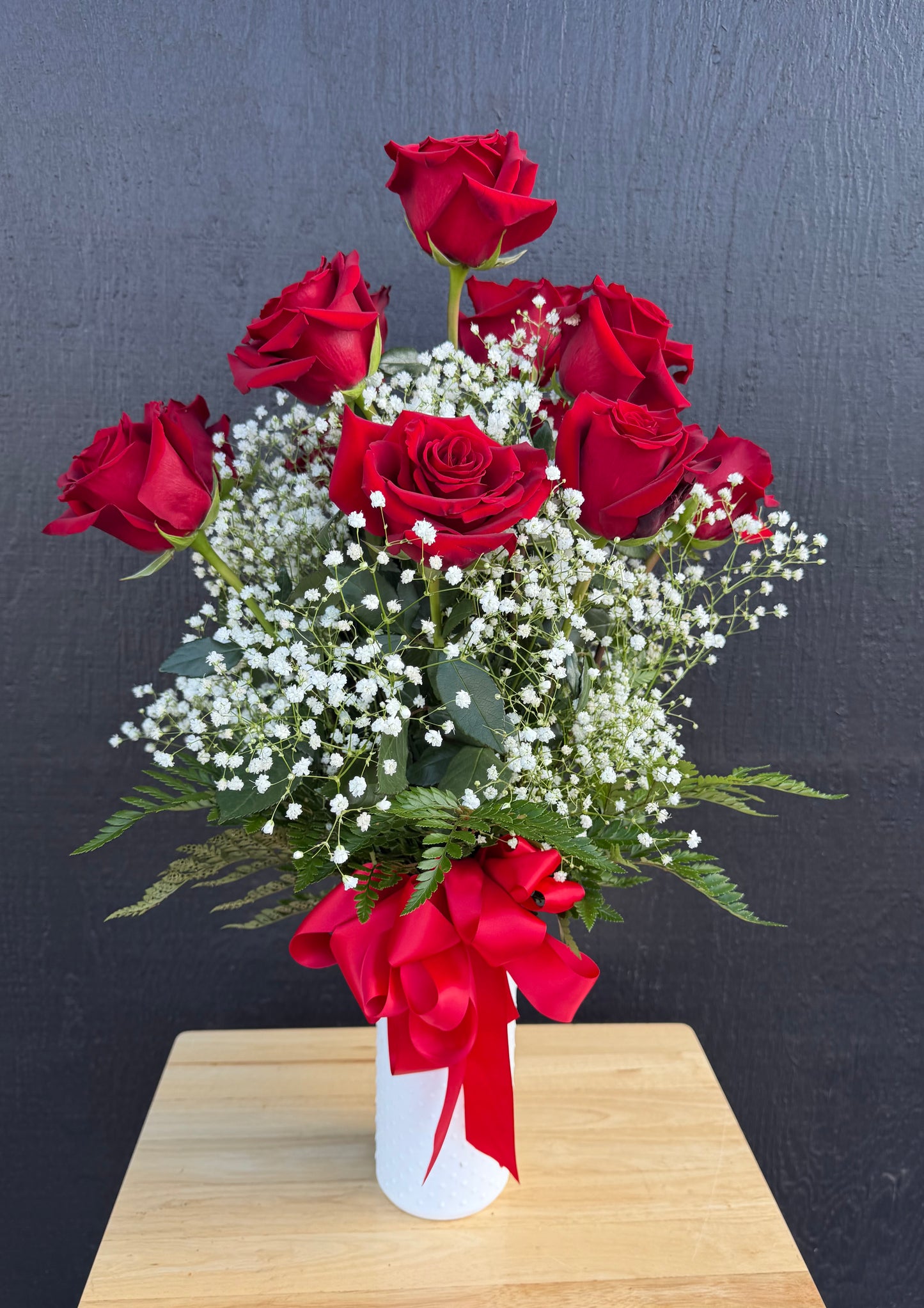One Dozen Rose Arrangement