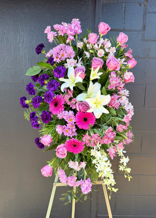 Violet Remembrance - Standing spray