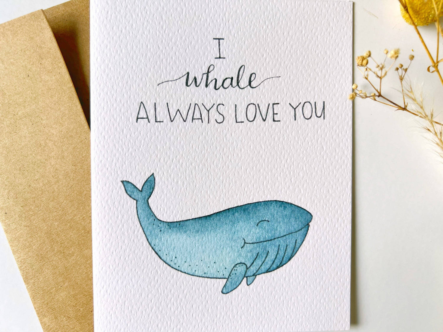 Whale Greeting Card | Pun Card | Cute Couples Card |