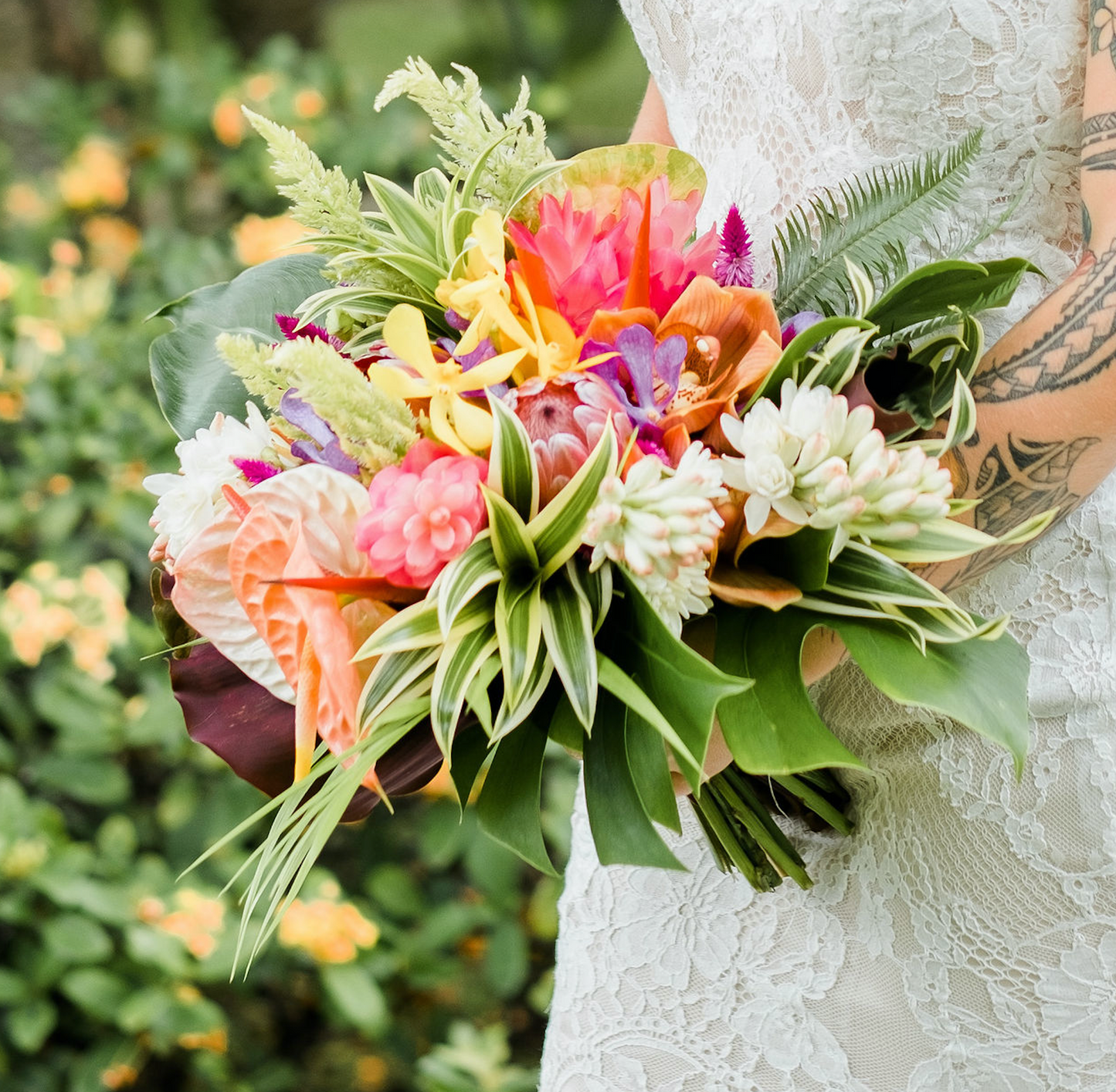 Tropical Vibrance - Bridal Bouquet - Fernhouse Flowers Maui