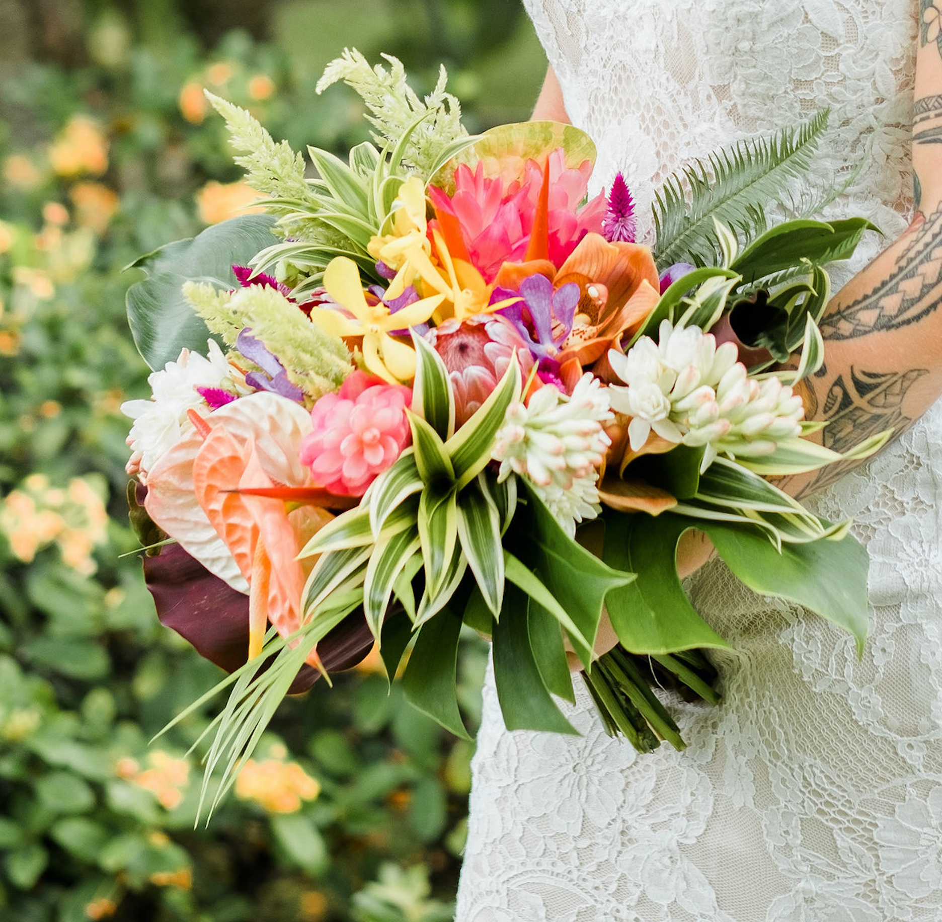 Tropical Vibrance - Bridal Bouquet - Fernhouse Flowers Maui