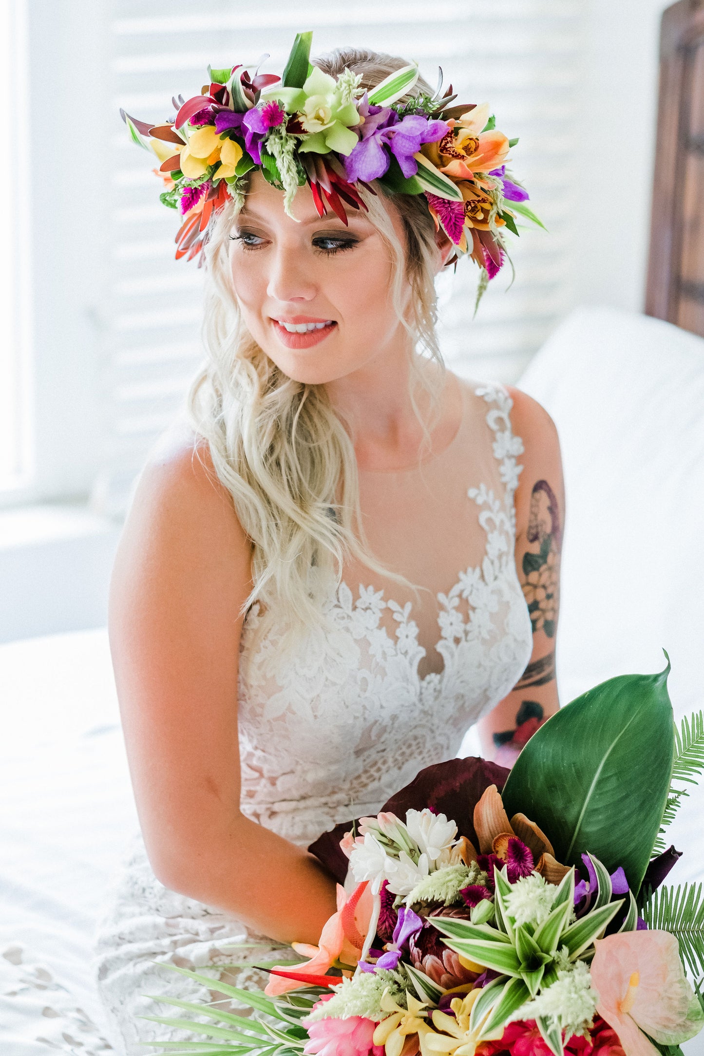 Tropical Vibrance - Bridal Bouquet - Fernhouse Flowers Maui
